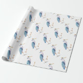 Royal Blue Heron Cadeaupapier (Uitgerold)