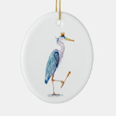 Royal Blue Heron Keramisch Ornament (Rechts)