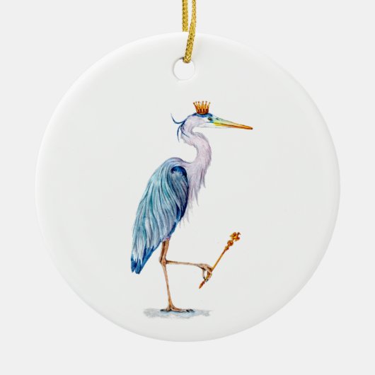 Royal Blue Heron Keramisch Ornament (Voorkant)