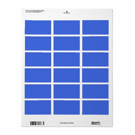 Royal Blue hex code 4169E1 Etiket (Full Sheet)