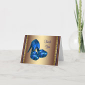 Royal Blue High Heel Schoenen Blauw Goud Bedankt A (Voorkant)