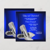 Royal Blue High Heels Vrouwen Verjaardagsfeest Kaart (Voorkant / Achterkant)