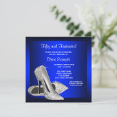 Royal Blue High Heels Vrouwen Verjaardagsfeest Kaart (Staand voorkant)