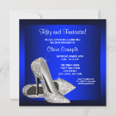 Royal Blue High Heels Vrouwen Verjaardagsfeest Kaart (Voorkant)