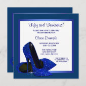 Royal Blue High Heels Vrouwen Verjaardagsfeest Kaart (Voorkant / Achterkant)