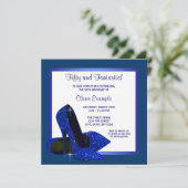 Royal Blue High Heels Vrouwen Verjaardagsfeest Kaart (Staand voorkant)