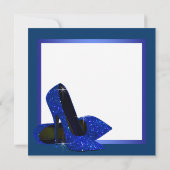 Royal Blue High Heels Vrouwen Verjaardagsfeest Kaart (Achterkant)