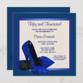 Royal Blue High Heels Vrouwen Verjaardagsfeest Kaart (Voorkant / Achterkant)