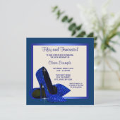 Royal Blue High Heels Vrouwen Verjaardagsfeest Kaart (Staand voorkant)