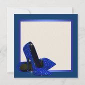 Royal Blue High Heels Vrouwen Verjaardagsfeest Kaart (Achterkant)