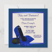 Royal Blue High Heels Vrouwen Verjaardagsfeest Kaart (Voorkant)