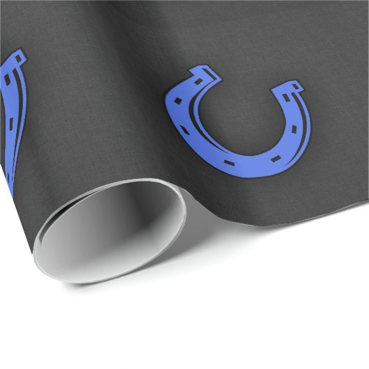 Royal Blue Hoefijzer Cadeaupapier (Rol Hoek)