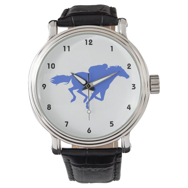 Royal Blue Horse Racing Horloge (Voorkant)