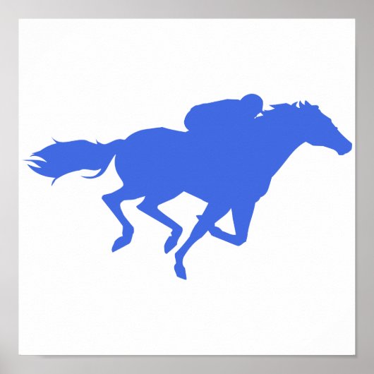Royal Blue Horse Racing Poster (Voorkant)