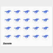Royal Blue Horse Racing Ronde Sticker (Vel)