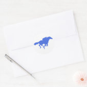 Royal Blue Horse Racing Ronde Sticker (Envelop)