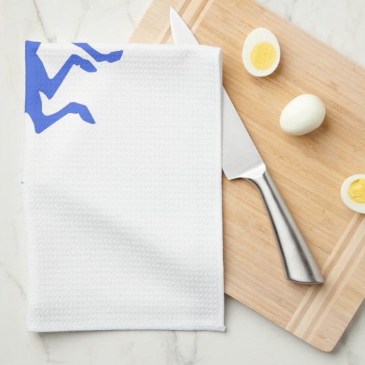 Royal Blue Horse Racing Theedoek (Quarter Fold)