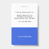 Royal Blue Hospital Employee Bar Code ID Badge (Back)