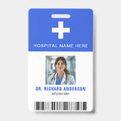 Royal Blue Hospital Employee Bar Code ID Badge (Front)