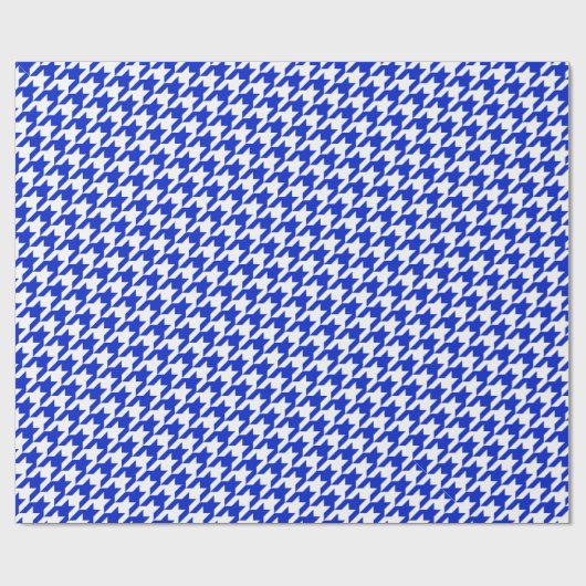 Royal Blue Houndstooth Cadeaupapier (Vlak)