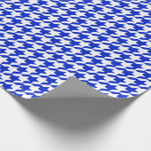 Royal Blue Houndstooth Cadeaupapier (Hoek)
