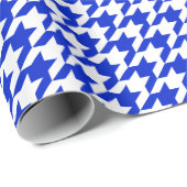 Royal Blue Houndstooth Cadeaupapier (Rol Hoek)