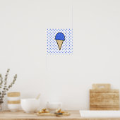 Royal Blue Ice Cream Cone Poster (Keuken)