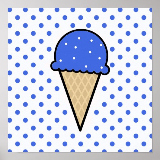 Royal Blue Ice Cream Cone Poster (Voorkant)