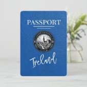 Royal Blue Ireland Passport Bewaar de datum Save The Date (Staand voorkant)