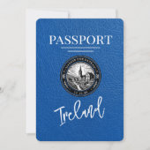 Royal Blue Ireland Passport Bewaar de datum Save The Date (Voorkant)