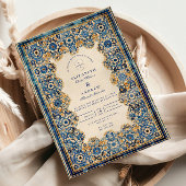 Royal Blue Islamic Wedding Kaart