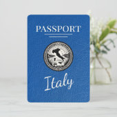 Royal Blue Italië Paspoort Save The Date (Staand voorkant)