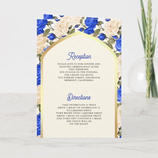 Royal Blue Ivory Bloemen Alles in een Sikh bruilof (Achterkant)