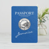 Royal Blue Jamaica Passport Bewaar de datum Save The Date (Staand voorkant)