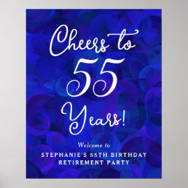 Royal Blue juicht tot 55 jaar Verjaardag Pensioen Poster
