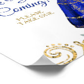 Royal Blue Jurken Bloemen Quinceañera Dank u Poster (Hoek)