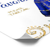 Royal Blue Jurken Bloemen Quinceañera Favorieten Poster (Hoek)