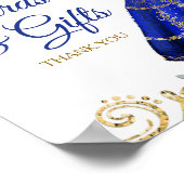 Royal Blue Jurken Quinceañera Kaarten & Geschenken Poster (Hoek)