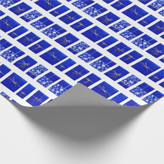 Royal Blue Kerst inpakpapier (Hoek)