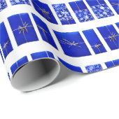 Royal Blue Kerst inpakpapier (Rol Hoek)