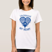 Royal Blue Lacrosse My Heart T-Shirt (Voorkant)