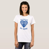 Royal Blue Lacrosse My Heart T-Shirt (Voorkant volledig)