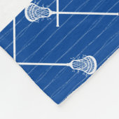 Royal Blue Lacrosse White Sticks gepatterd Fleece Deken (Hoek)