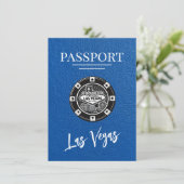 Royal Blue Las Vegas Passport Bewaar de datum Save The Date (Staand voorkant)