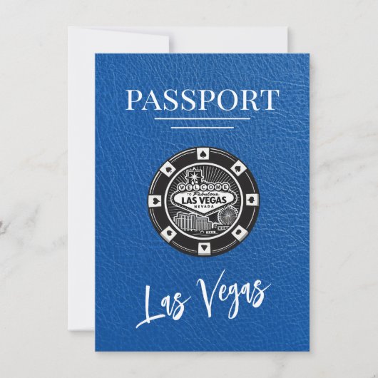 Royal Blue Las Vegas Passport Bewaar de datum Save The Date (Voorkant)