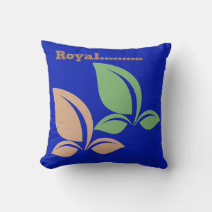 Royal Blue Leaves Square Pillow Kussen