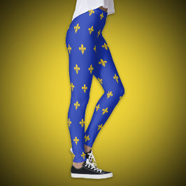 Royal Blue Legging met goudvlooier de Lis