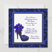 Royal Blue Leopard verjaardagsfeestje Kaart (Achterkant)