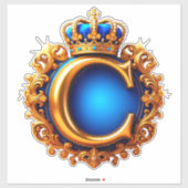 Royal Blue Letter C Monogram Sticker (Vel)