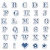 Royal Blue Letters | Monogram Alfabet Stickers (Voorkant)